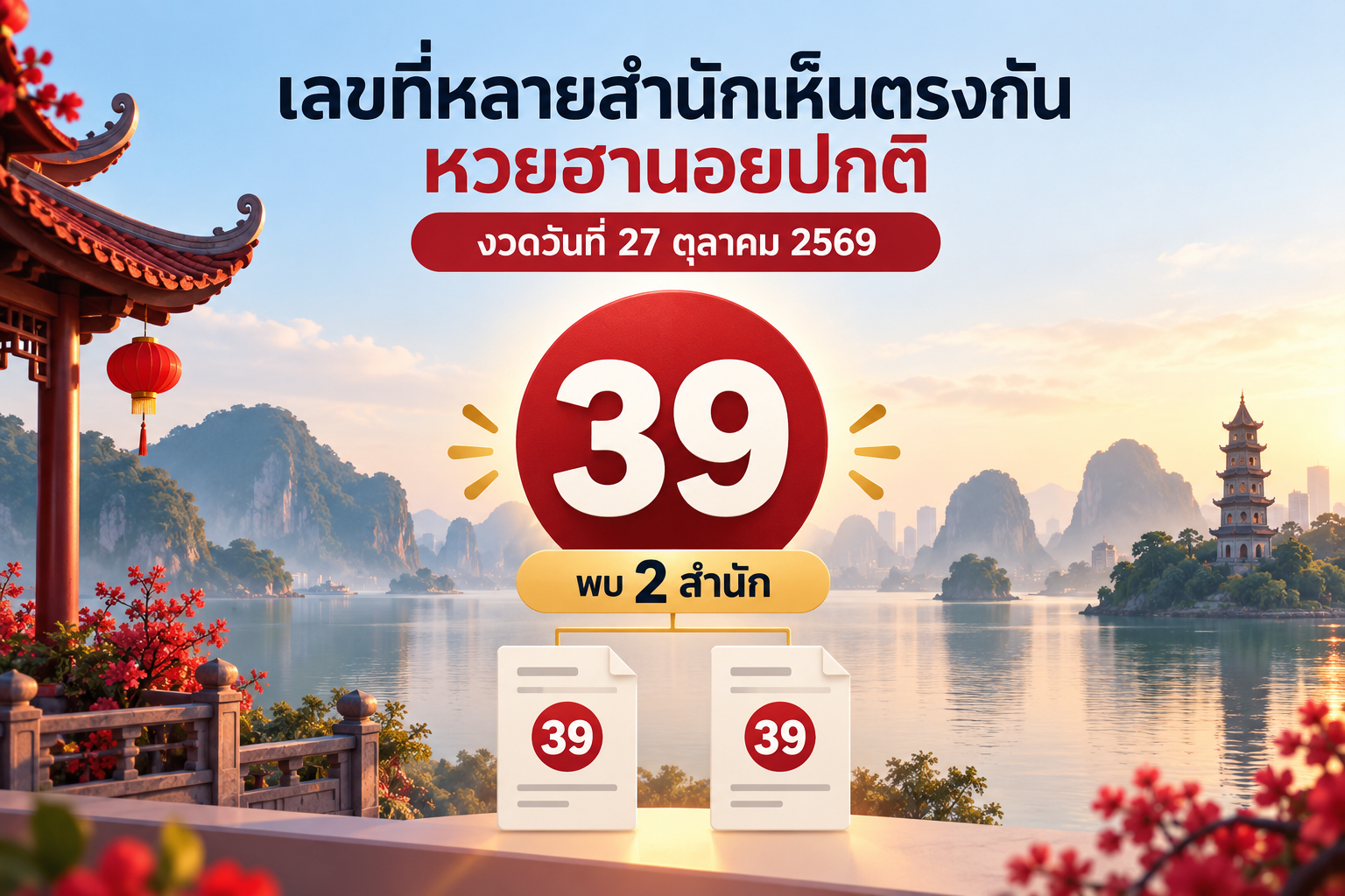 สรุปเลขชนหลายสำนักหวยฮานอยปกติวันที่ 27 ตุลาคม 2569